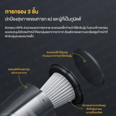 Deerma DX120C เครื่องดูดฝุ่นมีสาย 2IN1 ดักจับสารก่อภูมิแพ้