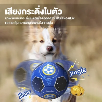 MOMOVIDA DT-22 ลูกบอลฟุตบอลสุนัข 15cm วัสดุ TPU ปลอดภัย