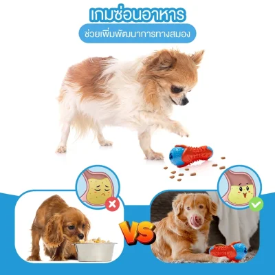 MOMOVIDA DF-1 ของเล่นสุนัข TPR มีเสียง/ให้อาหาร ขัดฟัน