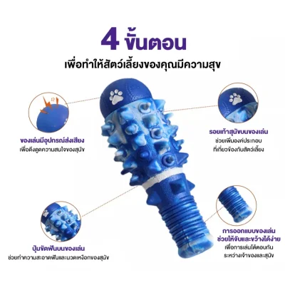 MOMOVIDA DT-9 ของเล่นแปรงฟันสุนัข วัสดุยางธรรมชาติ TPR