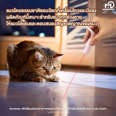 MOMOVIDA CT-4 เลเซอร์ล่อแมว ปลอดภัยต่อดวงตา แสงนุ่มนวล