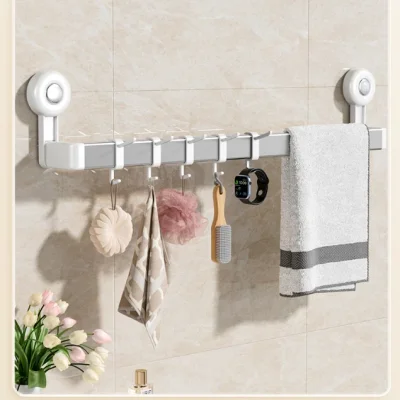 ZOLELE ชั้นแขวนพร้อมตะขอ 6 ชิ้น | ไม่ต้องเจาะ | ติดแน่น