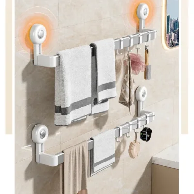 ZOLELE ชั้นแขวนพร้อมตะขอ 6 ชิ้น | ไม่ต้องเจาะ | ติดแน่น