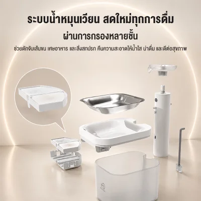 MOMOVIDA Fountain Filter ไส้กรองน้ำพุแมว แผ่นกรองน้ำพุแมว ฟิลเตอร์ กำจัดกลิ่น ขน และตะกอน