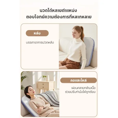 BOMIDI BM02 เบาะนวดหลังพกพา | นวดร้อน 42°C | คลายเส้น