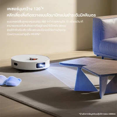 Deerma X80 หุ่นยนต์ดูดฝุ่น 15kPa แท่นชาร์จ All-in-One 4.0