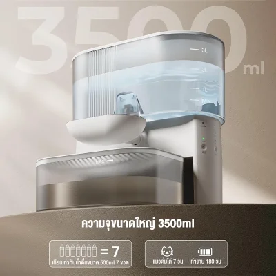 MOMOVIDA PTM-30A1 น้ำพุแมวไร้สาย | แบต 2000mAh | แยกน้ำสะอาด