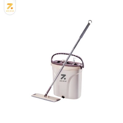 ZOLELE Flat Mop ไม้ถูพื้น ไม้ม๊อบพร้อมถังรีดน้ำ