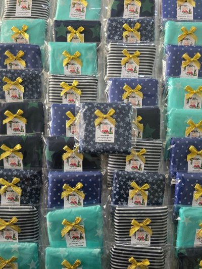 ถุงผ้าพับเก็บ แพ็คใส่ถุงใส ติดโบ ติดชื่อ