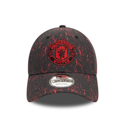 Manchester United FC Crinkle All Over Print Black 9FORTY Adjustable Cap