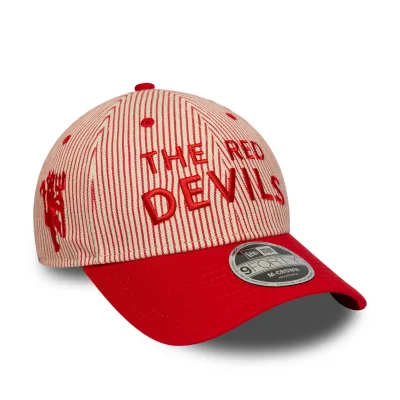 Manchester United Pinstripe 9Forty Cap Mc Adults - Scarlet