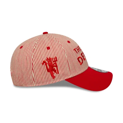 Manchester United Pinstripe 9Forty Cap Mc Adults - Scarlet