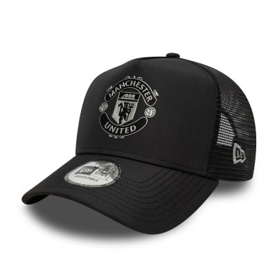 Manchester United x New Era Reflective Crest Trucker Cap Black