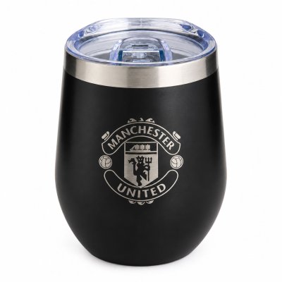 Manchester United Metallic Crest Travel Cup Black