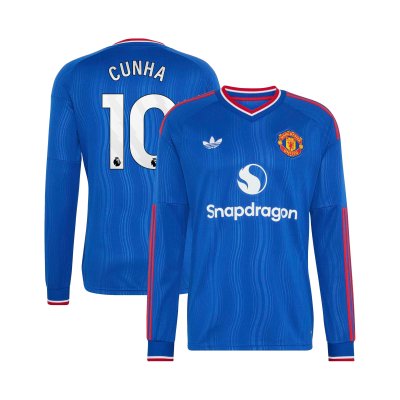 Manchester United 26/27 Away Replica Jersey Long Sleeve w/ Cunha print