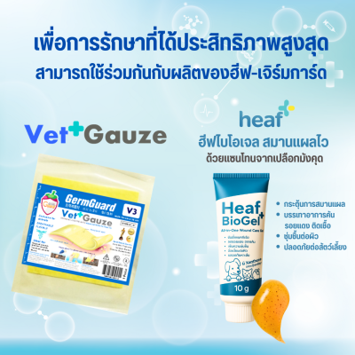 GermGuard แผ่นปิดแผลสำหรับสัตว์ Vet+Gauze รุ่น V3