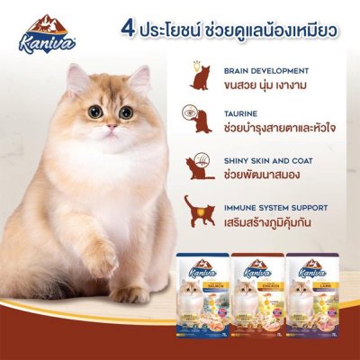 อาหารเปียกแมว คานิว่า Kaniva ขนาด 70 กรัม (แมวเลี้ยงในบ้าน)