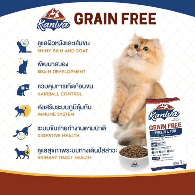 อาหารแมวชนิดเม็ด Kaniva Grain Free คานิว่า เกรนฟรี ถุง 1 KG