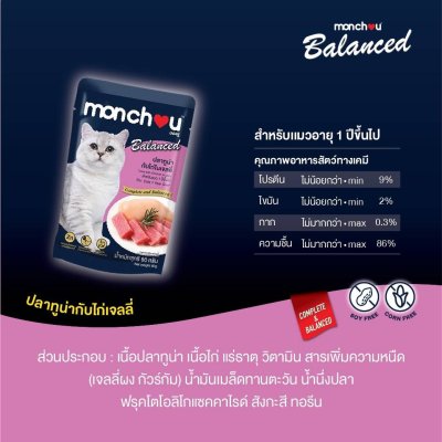 อาหารเปียก Monchou Balance มองชูบาลานซ์ 80 g.
