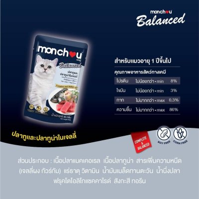 อาหารเปียก Monchou Balance มองชูบาลานซ์ 80 g.
