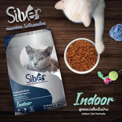 อาหารแมวชนิดเม็ด Silver (ซิลเวอร์) ถุง 1kg