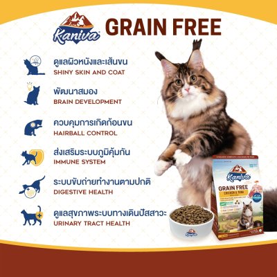 อาหารแมวชนิดเม็ด Kaniva Grain Free คานิว่า เกรนฟรี ถุง 1 KG