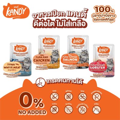 อาหารเปียกแมว Kandy สำหรับลูกแมว และแมวโต ขนาด 70 กรัม