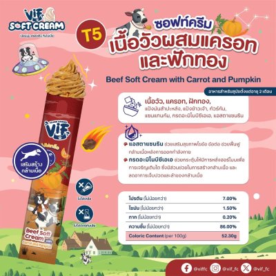 ขนมสุนัข Felina Canino Vif วิฟ ซอฟท์ครีม ขนาด 15 g.