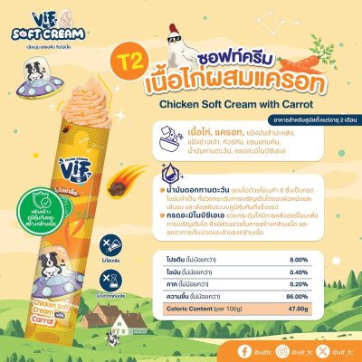 ขนมสุนัข Felina Canino Vif วิฟ ซอฟท์ครีม ขนาด 15 g.