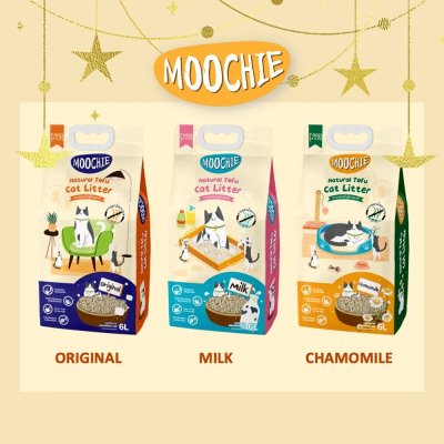ทรายแมวเต้าหู้ Moochie เกรดพรีเมี่ยม ขนาด 6 ลิตร