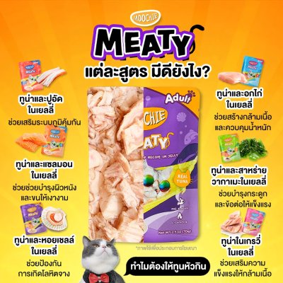 อาหารเปียกแมว มูชี่ Moochie สูตร Meaty ขนาด 70 กรัม