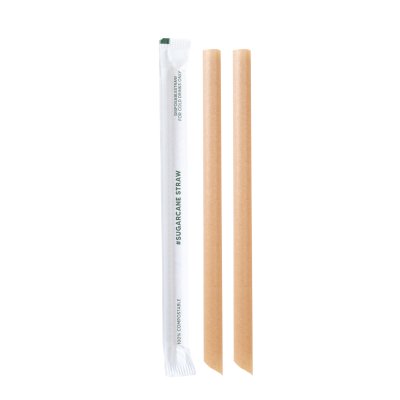 Sugarcane Fiber Bubble Tea Straw 12x210 mm.