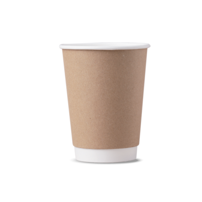 Bio Paper Double wall Hot cup 12oz. (Kraff)  แก้วกระดาษไบโอร้อนสองชั้น 12  Oz