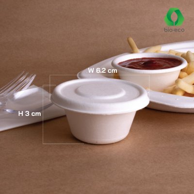 ถ้วยน้ำจิ้มชานอ้อยพร้อมฝา ขนาด 2 Oz. ถ้วยน้ำจิ้มชานอ้อยพร้อมฝา ขนาด 2 Oz.