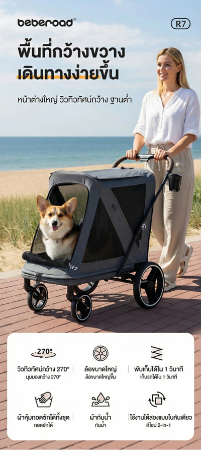 Beberoad R7 สำหรับน้องพันธุ์กลางถึงใหญ่ เชื่อมกับจักรยานได้