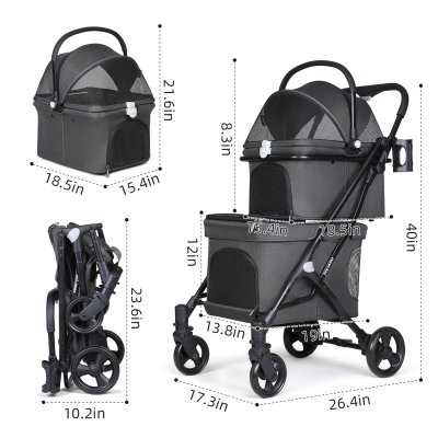 Beberoad T1 Double Pet Stroller | Lightweight Foldable