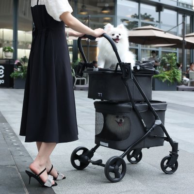 Beberoad T1 Double Pet Stroller | Lightweight Foldable