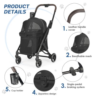 Beberoad X1 Medium Pet Stroller- Black
