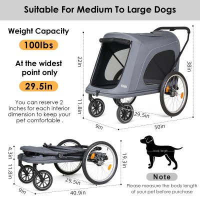 Beberoad R8 Large Pet Stroller - Grey