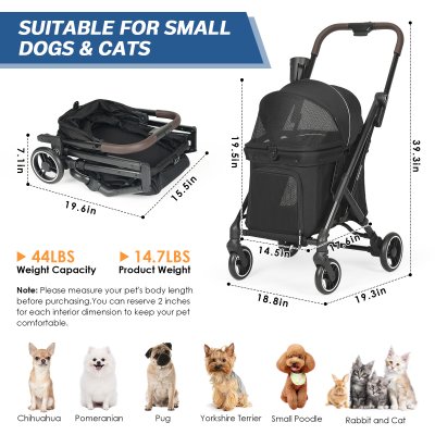 Beberoad X1 Medium Pet Stroller- Black Beberoad X1 Medium Pet Stroller- Black