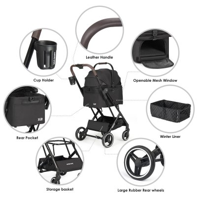 Beberoad X2 3in1 Pet Stroller