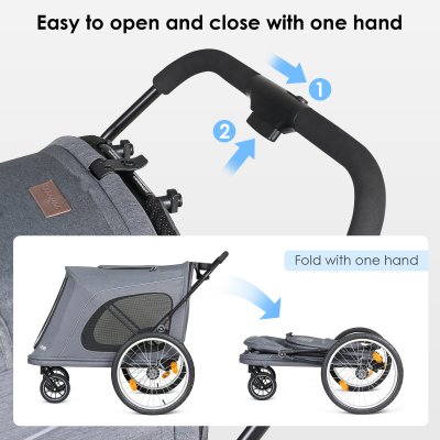 Beberoad R8 Large Pet Stroller - Grey Beberoad R8 Large Pet Stroller - Grey
