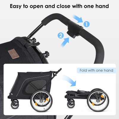 Beberoad R8 Large Pet Stroller - Black