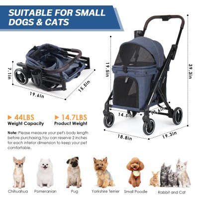 Beberoad X1 Medium Pet Stroller- Blue Beberoad X1 Medium Pet Stroller- Blue