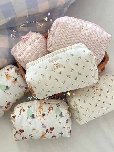 Cream Vintage Floral Pouch bag