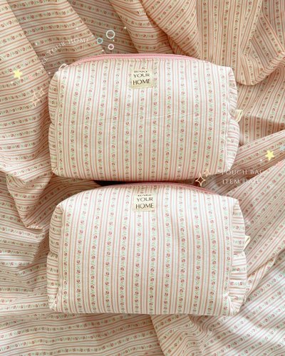 Pink Vintage Floral Pouch bag