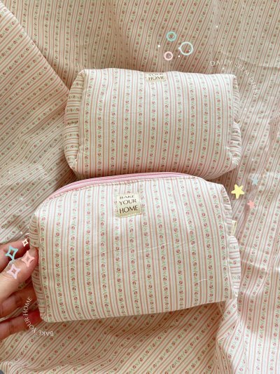 Pink Vintage Floral Pouch bag