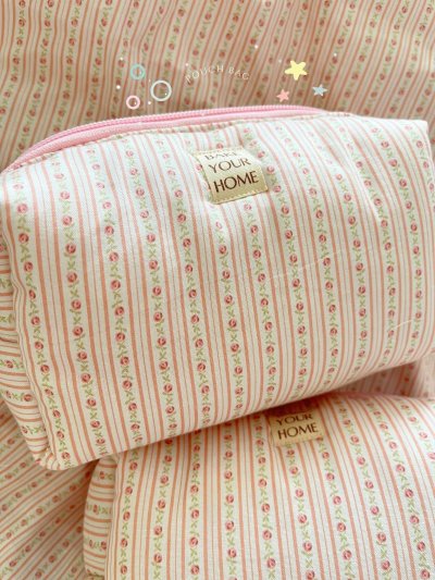 Pink Vintage Floral Pouch bag