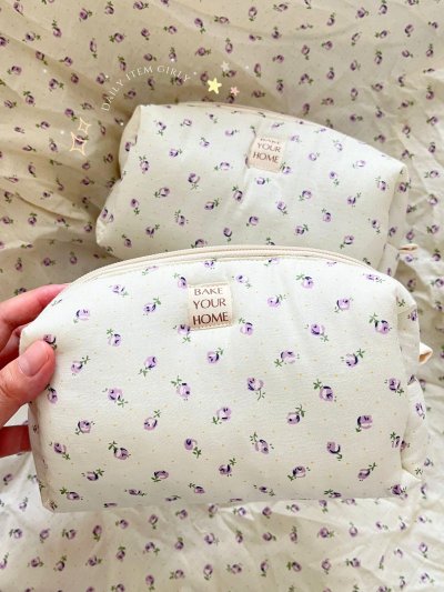 Cream Vintage Floral Pouch bag