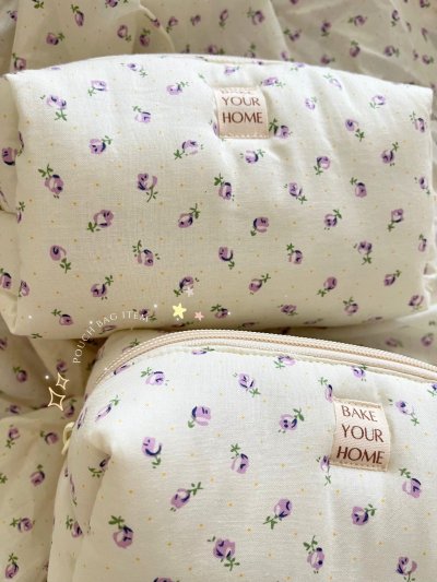 Cream Vintage Floral Pouch bag